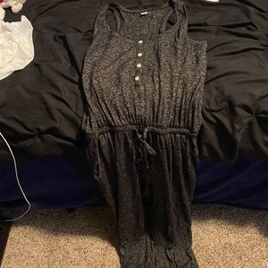 A black and grey soft and stretchy jumpsuit